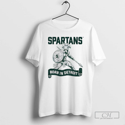 Premium Spartans Born In Detroit Shirt Sweater