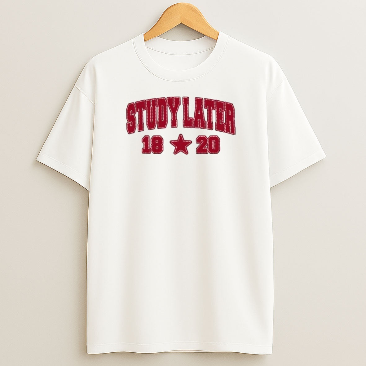 Premium Study Later 18 20 Star Sweatshirt Tee