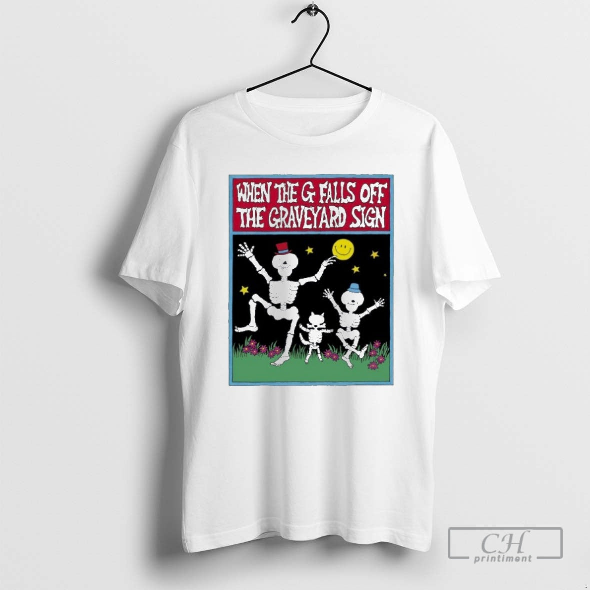 Premium When The G Falls Off The Graveyard Sign Skeletons Shirt Sweater