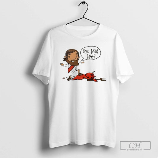 Premium You Mad Bro Jesus Beat Devil Christmas Shirt Sweater