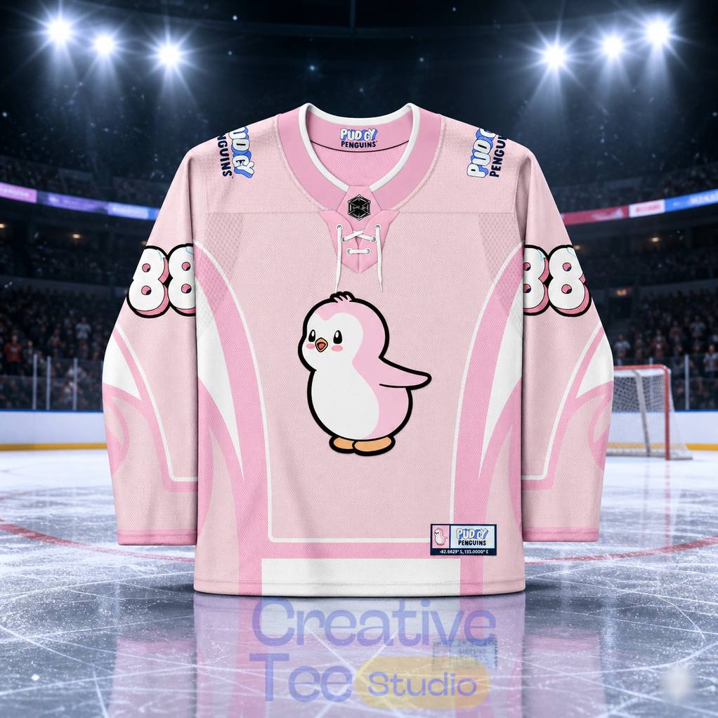 Pudgy Penguins Special Edition Hockey Jersey – Pink