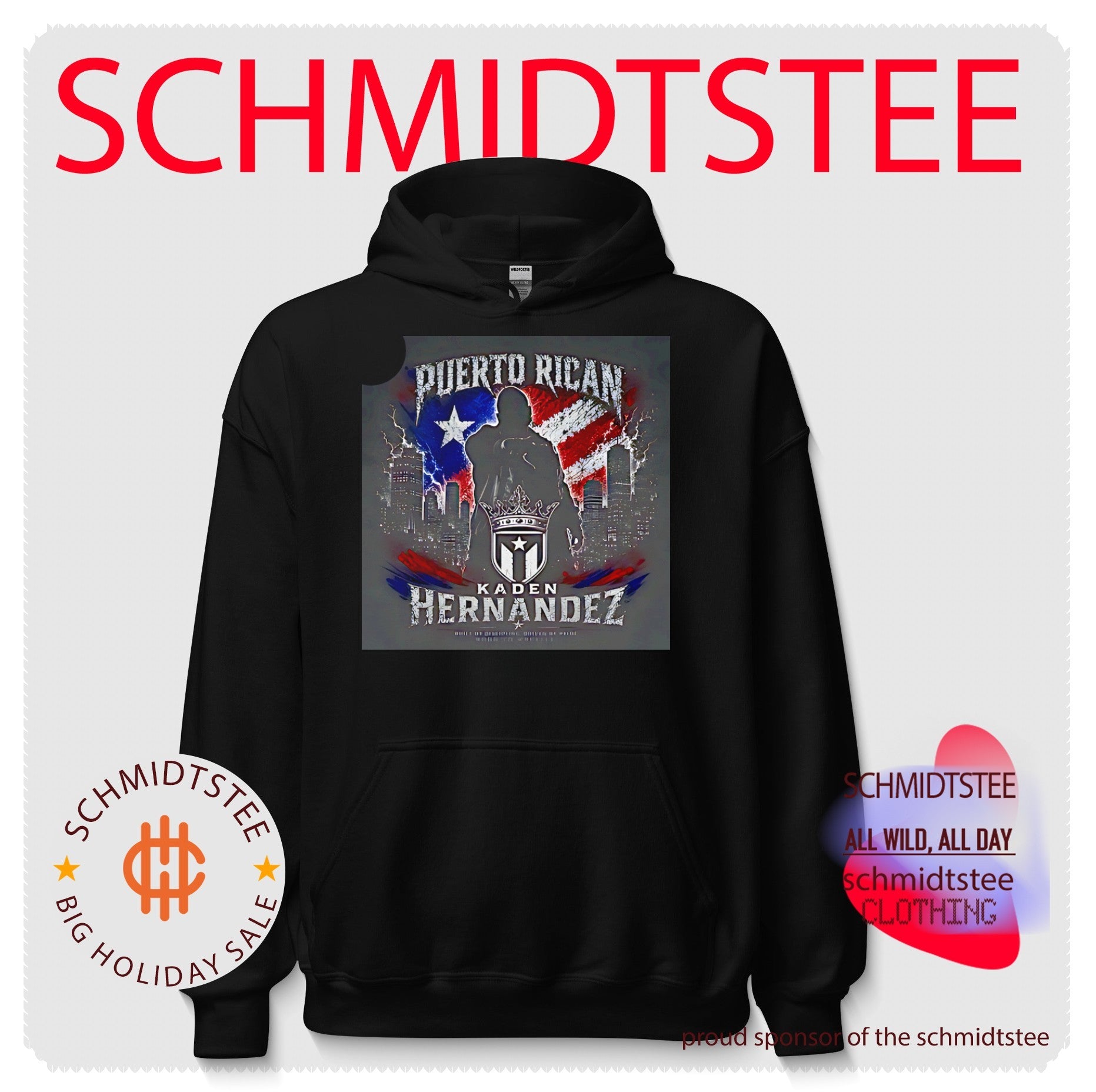 Puerto Rican Kaden Hernandez Amenrican flag shirt