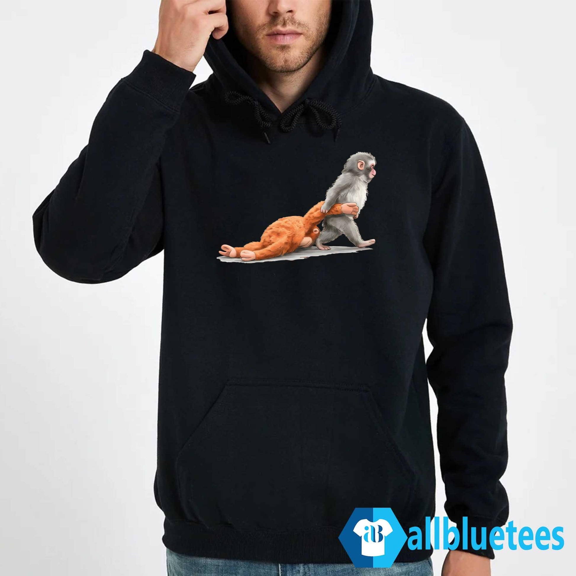 Punch Baby Monkey Holding Plush Toy Shirt
