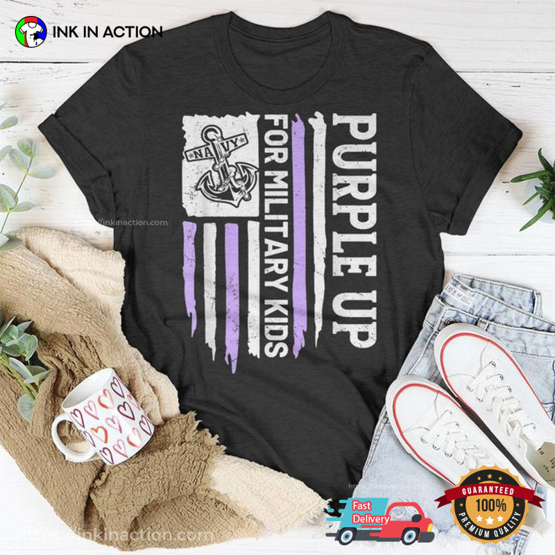 Purple Up Military Kids Honoring Military Navy T-shirt