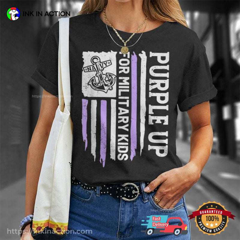 Purple Up Military Kids Honoring Military Navy T-shirt