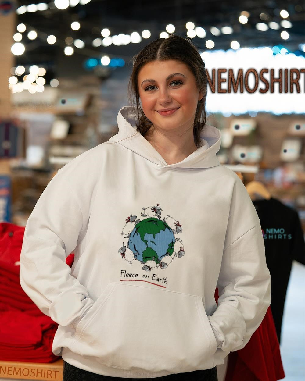 Fleece on Earth Shivering Sheeps graphic shirt