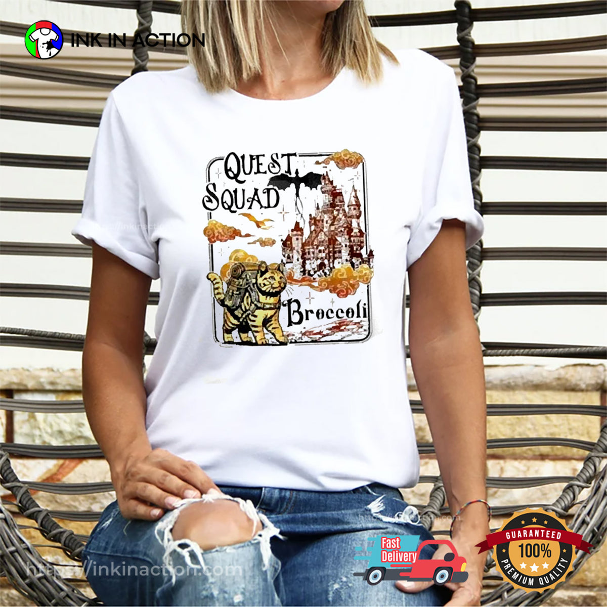 Quest Fantasy Squad Broccoli Cat 2025 T-shirt