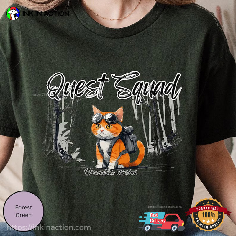 Quest Squad Broccoli The Cat Comfort Colors T-shirt