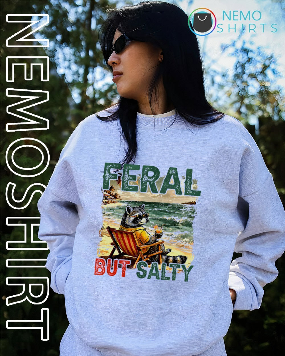 Raccoon feral but salty summer shirt