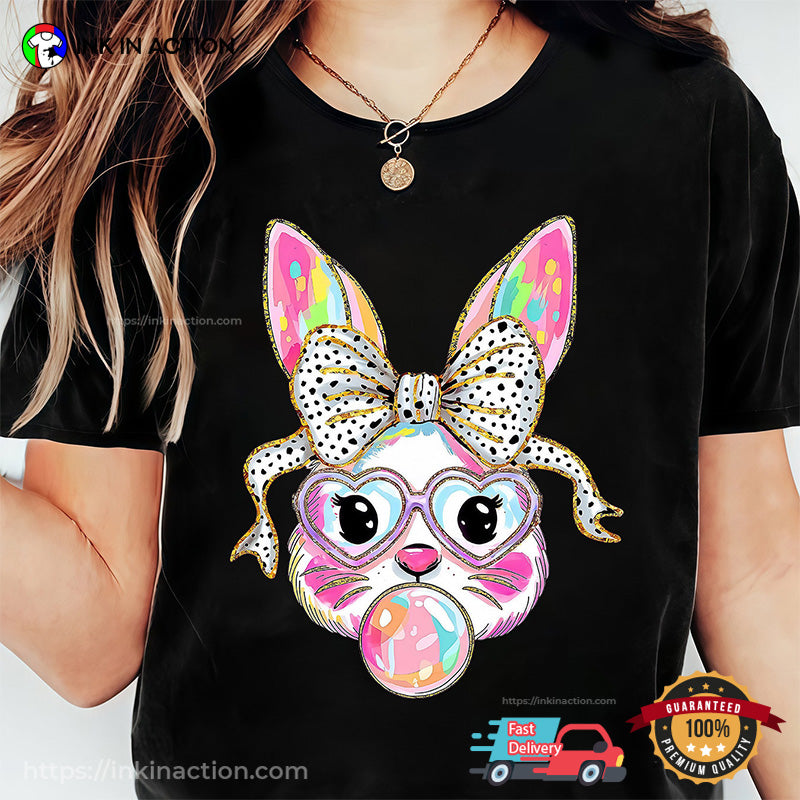 Rainbow Easter Bunny Sunglasses Adorable T-shirt