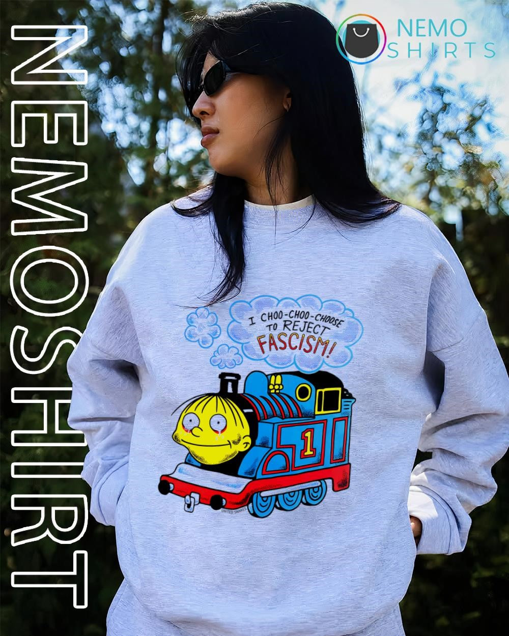 Ralph Wiggum I choo-choo-choose to reject fascism shirt