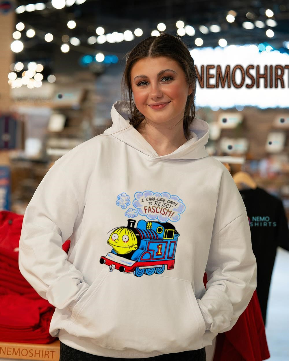 Ralph Wiggum I choo-choo-choose to reject fascism shirt