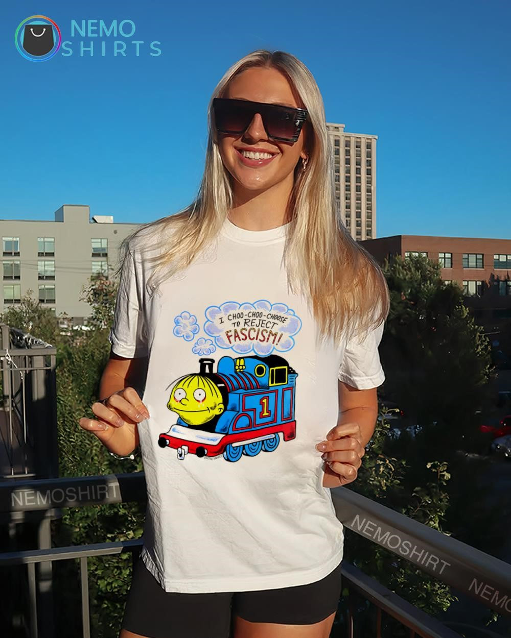 Ralph Wiggum I choo-choo-choose to reject fascism shirt