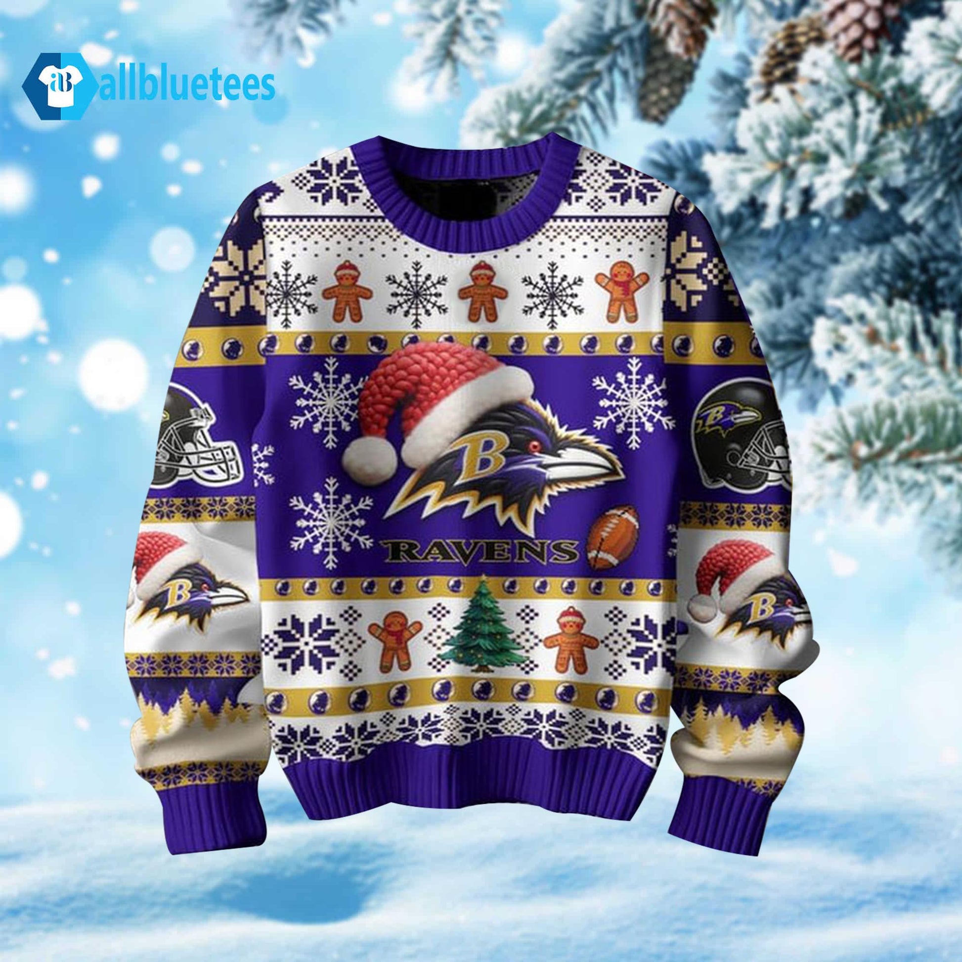 Ravens They Not Like Us Ugly Christmas Sweater