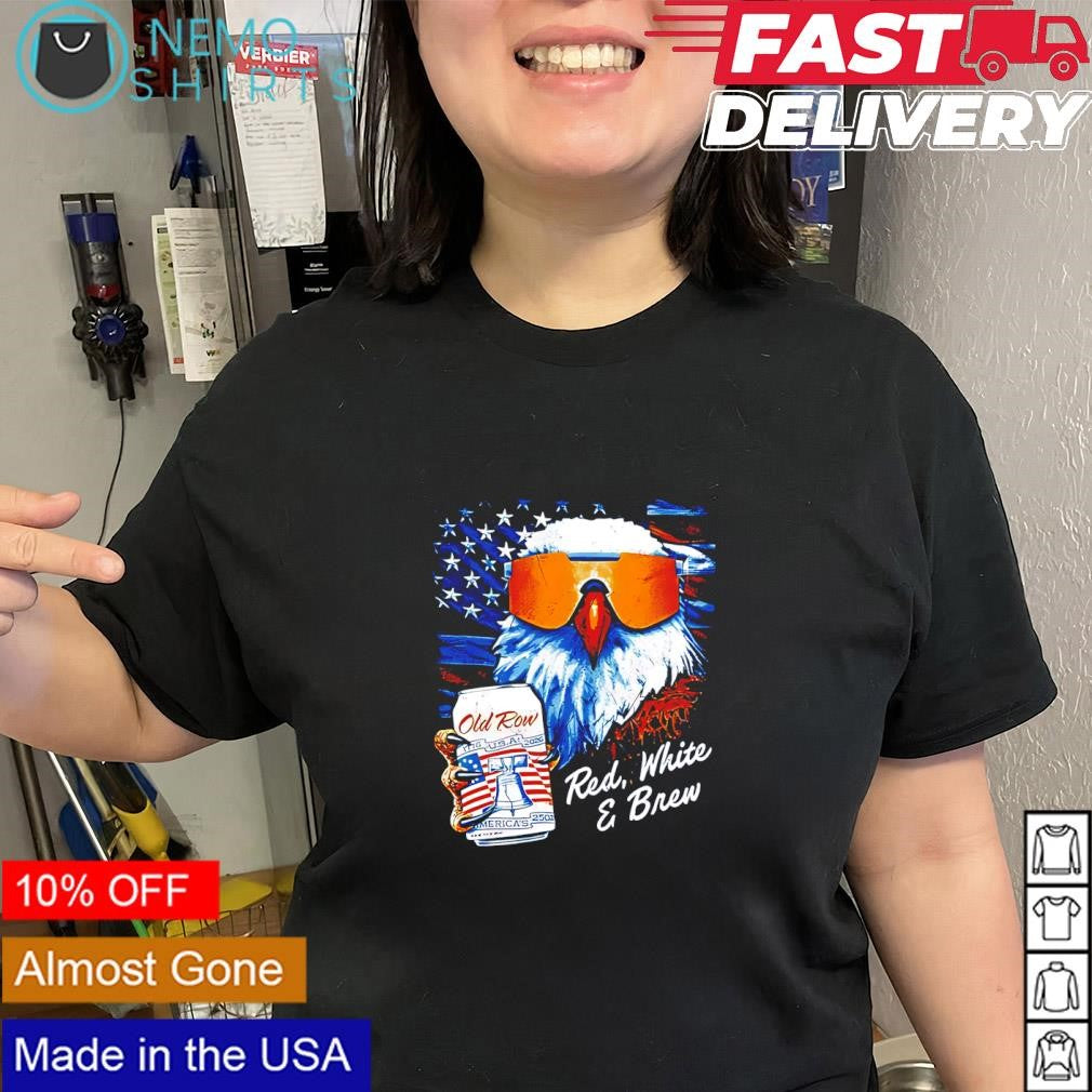 Red White and Brew USA patriotic eagle graphic shirt