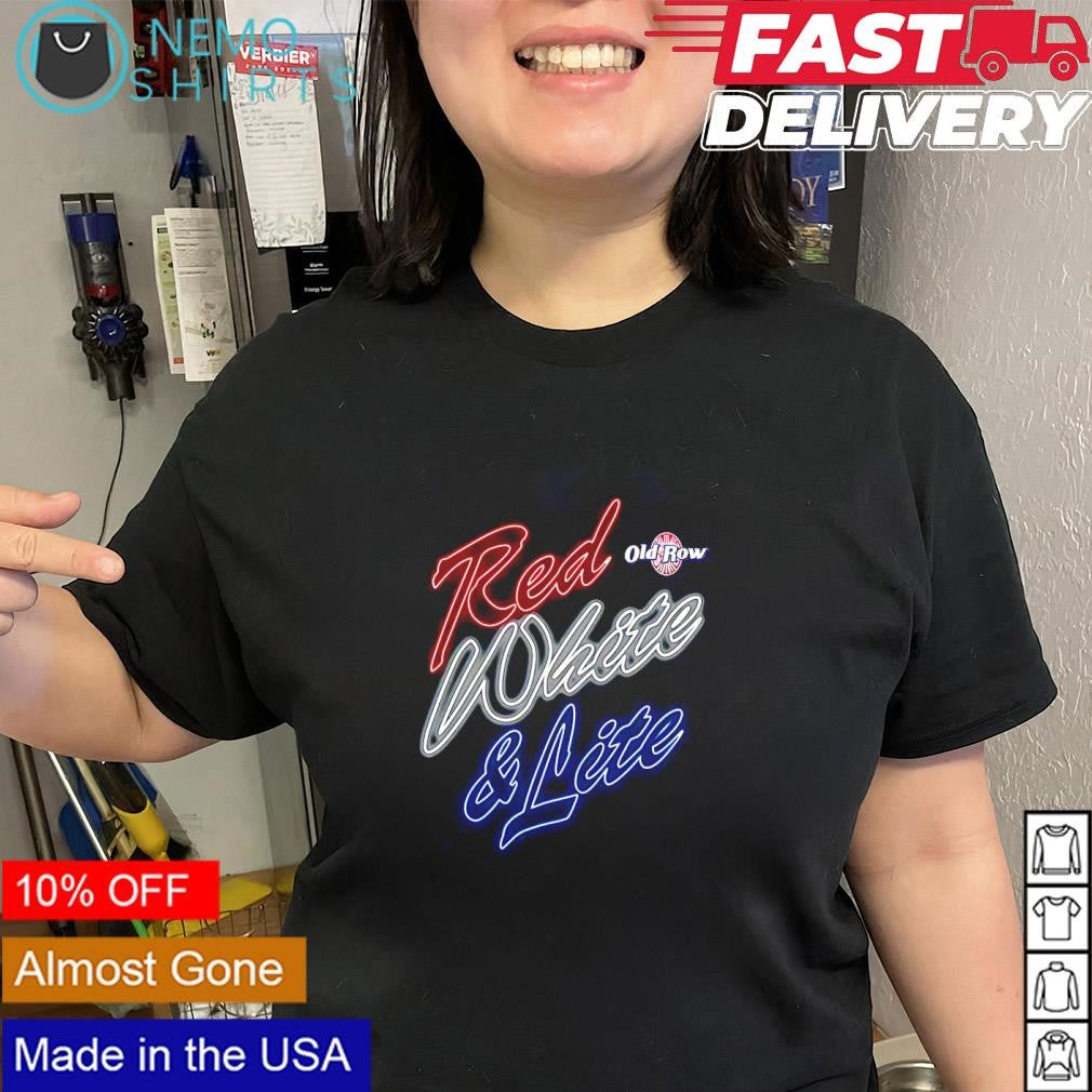 Red White and Lite graphic shirt