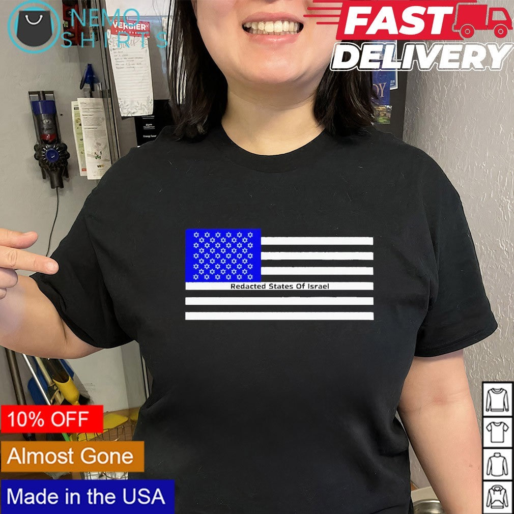 Redacted States of Israel United States flag shirt