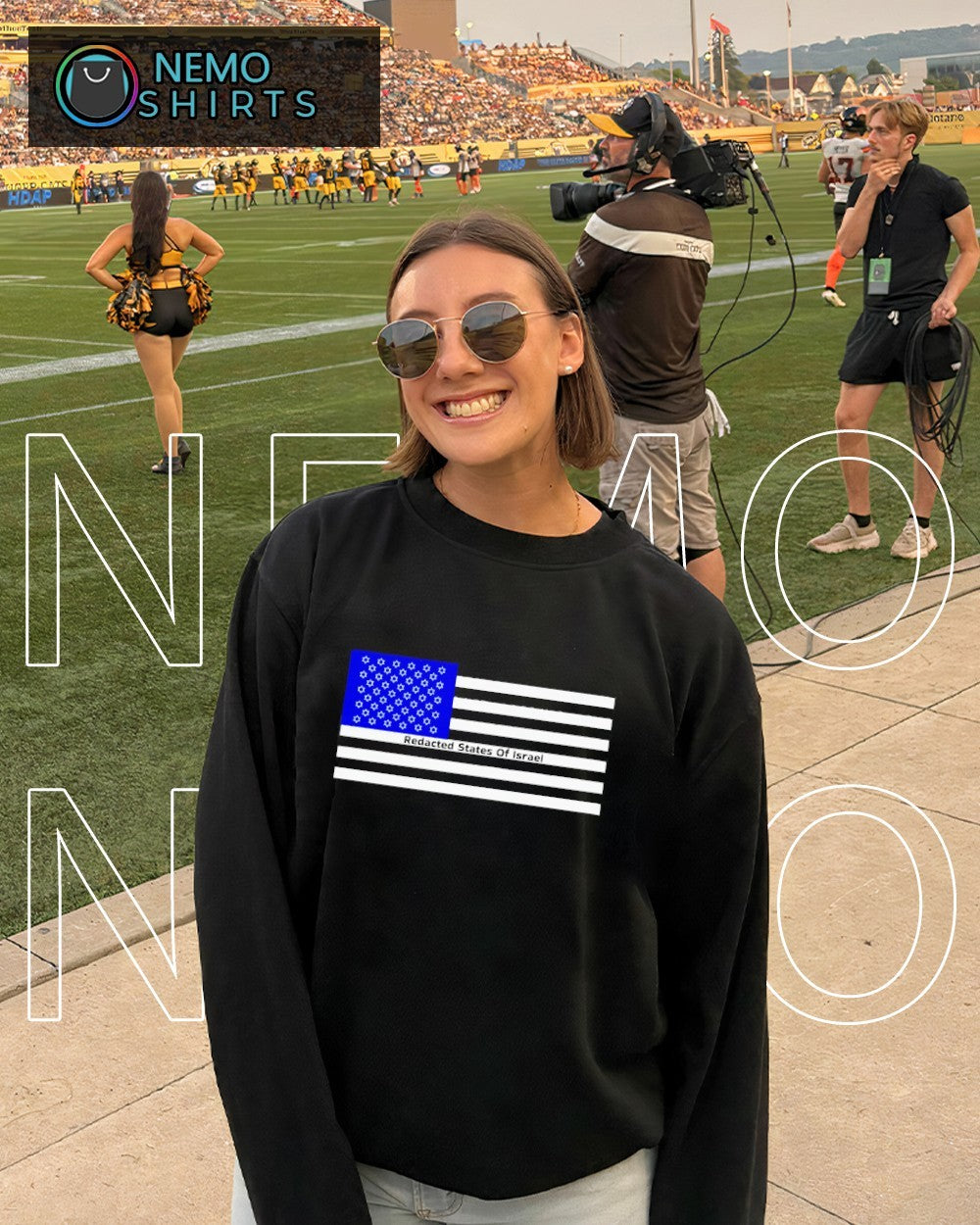 Redacted States of Israel United States flag shirt