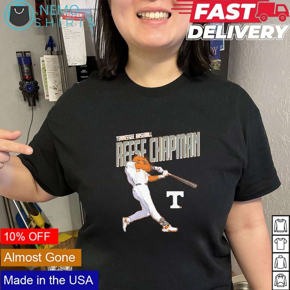 Reese Chapman Tennessee Volunteers baseball player illustrated shirt
