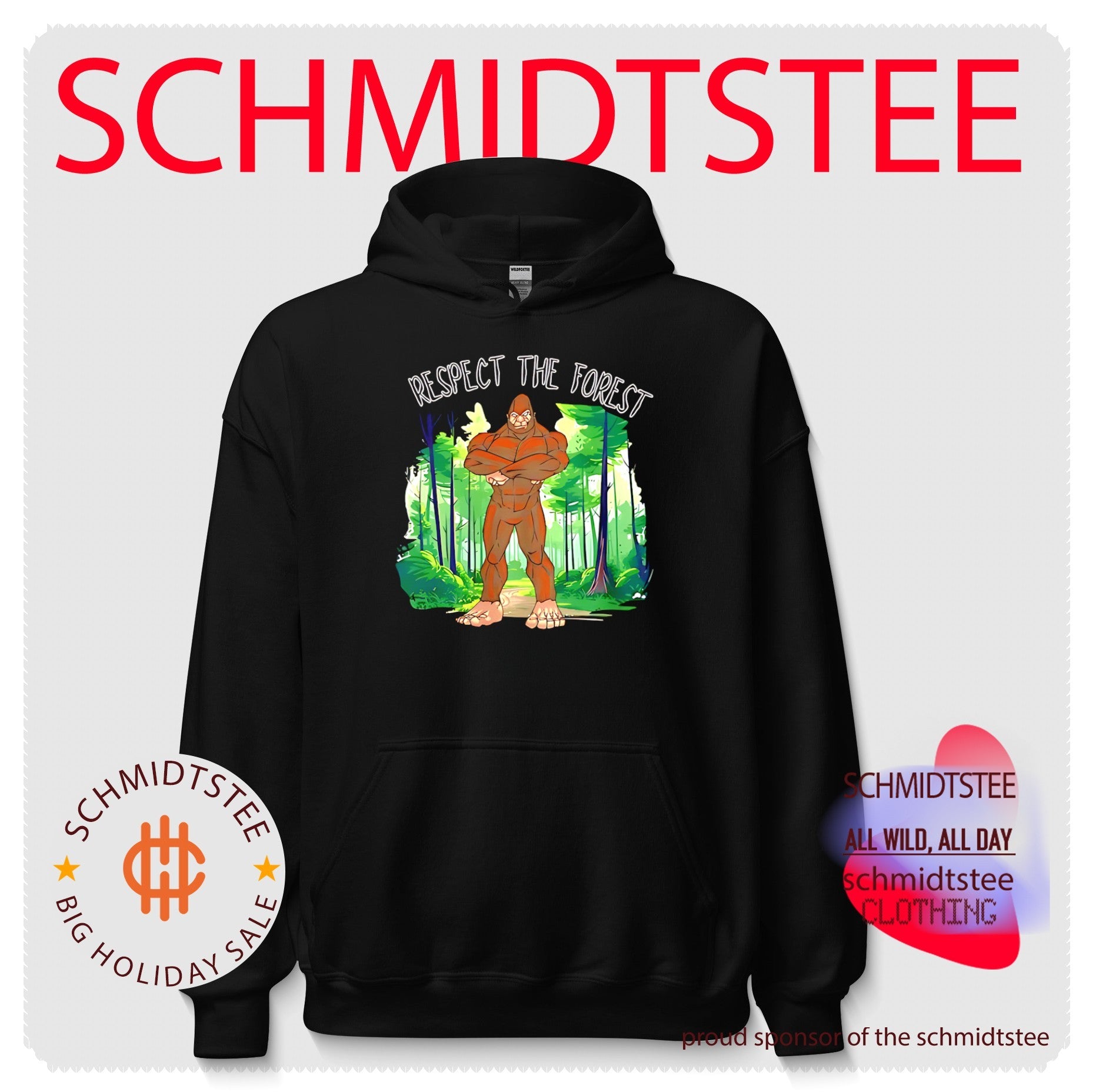 Respect the forest with bigfoot cartoon shirt