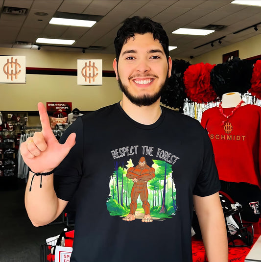Respect the forest with bigfoot cartoon shirt