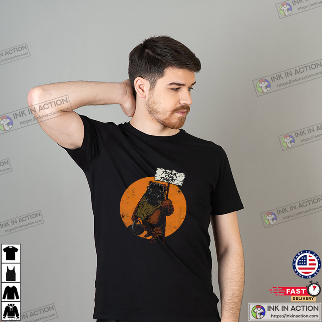 Retro 90s Ewok Trick Or Treat Darth Vader T-shirt