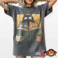 Retro Curious Reading Cats Anime Style Comfort Colors Shirt
