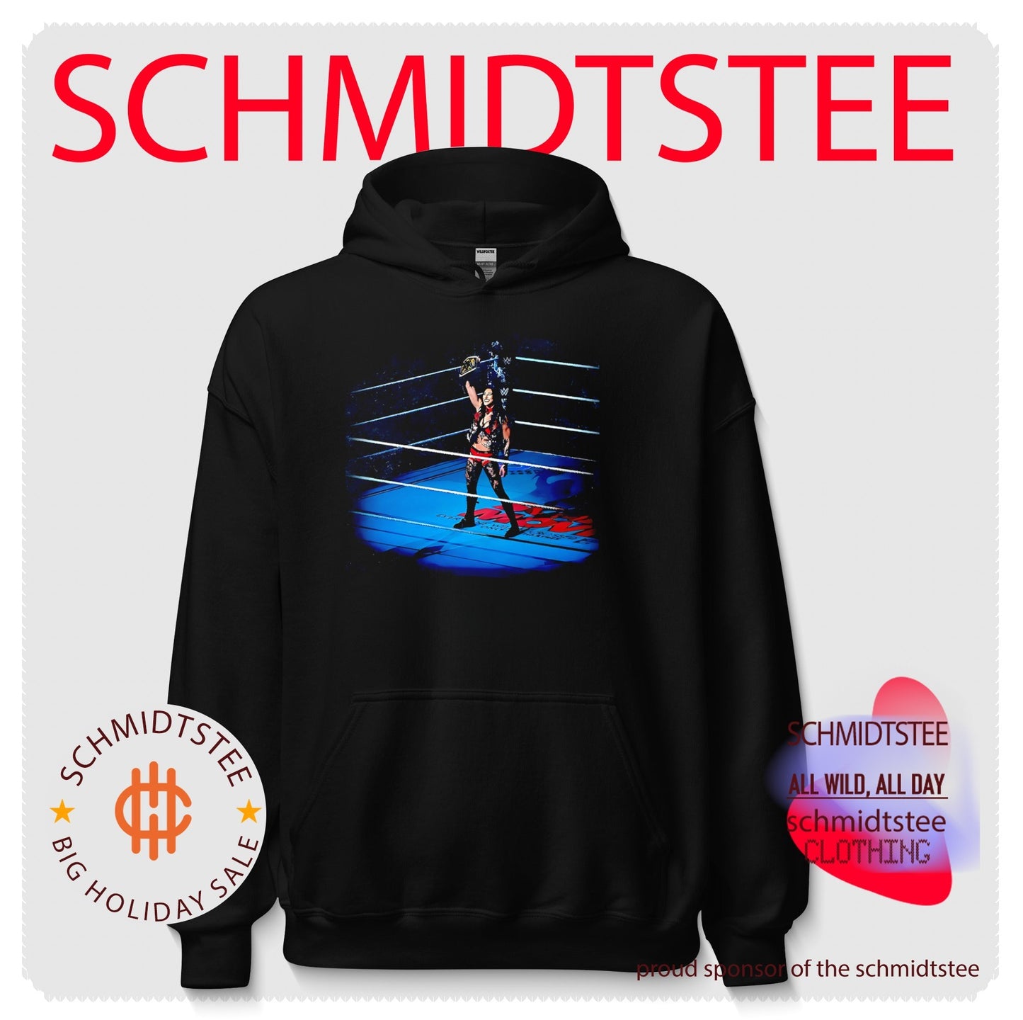 Rhea Ripley holding championship belt illustration shirt