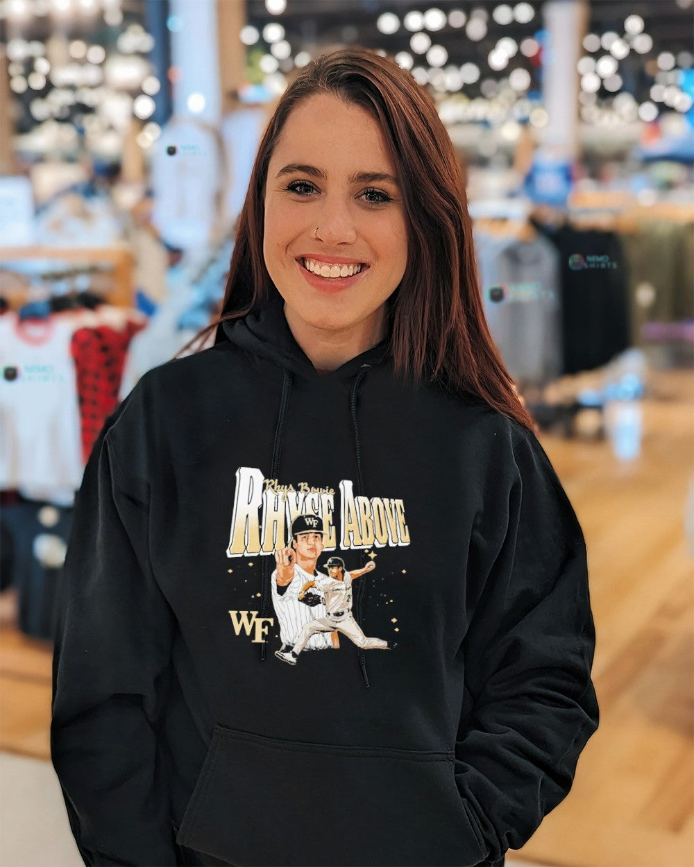Rhyse above Rhys Bowie Wake Forest Demon Deacons shirt