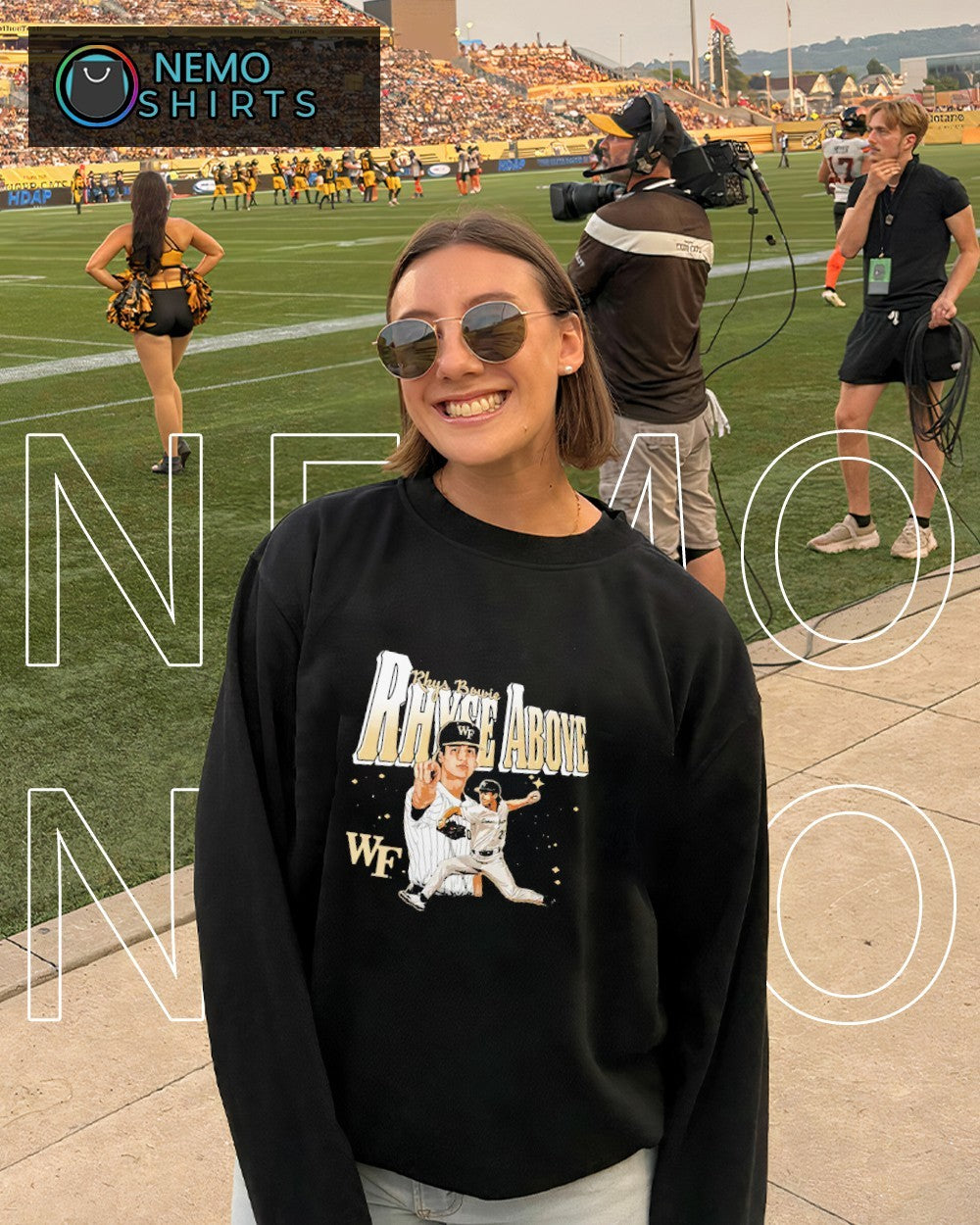 Rhyse above Rhys Bowie Wake Forest Demon Deacons shirt
