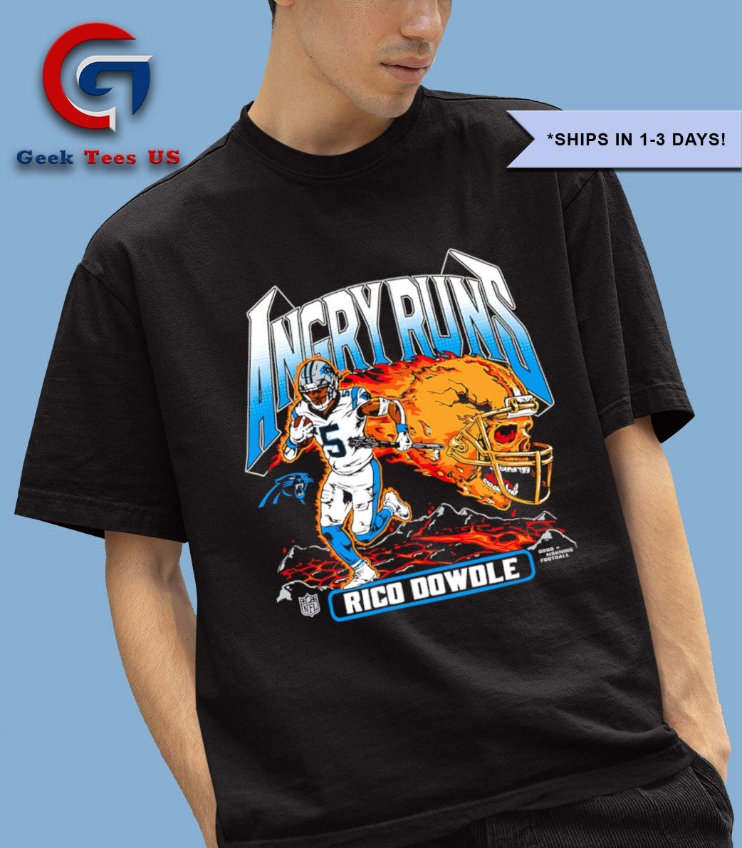 Rico Dowdle Carolina Panthers baseball Angry Runs Player graphic shirt
