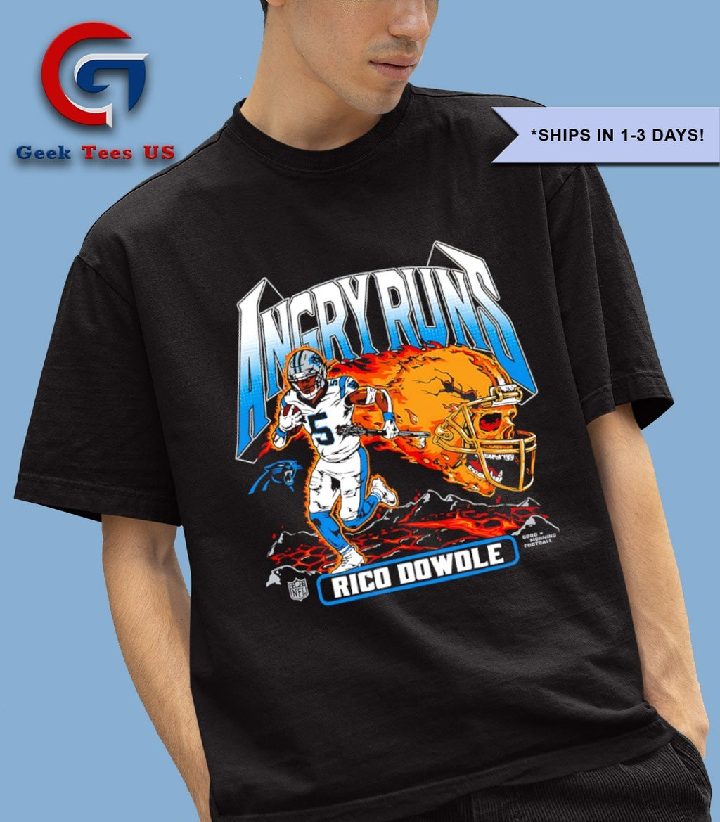 Rico Dowdle Carolina Panthers football Homage Angry Runs player shirt