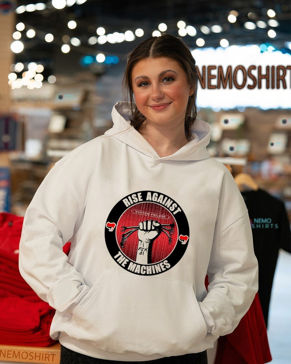 Rise against the machines system failure fck AI shirt