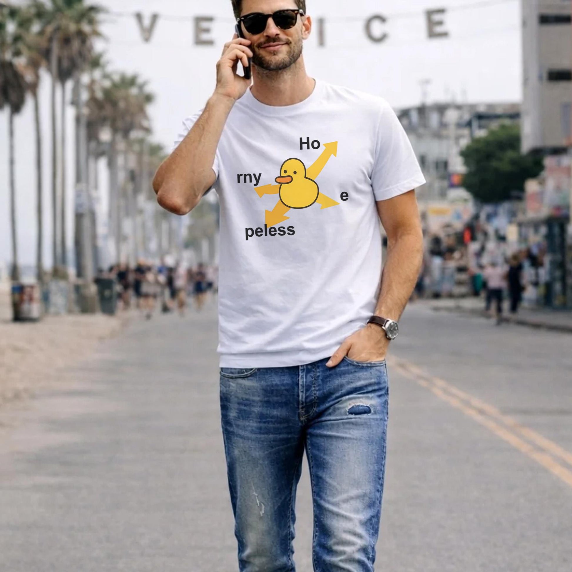 Ho rny Peless Duck In Distress Shirt