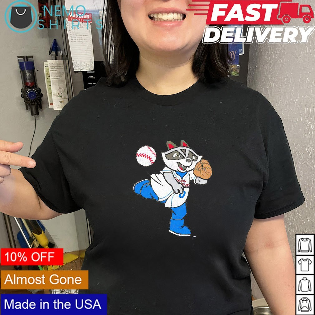 Rocket City Trash Pandas sprocket pitching shirt