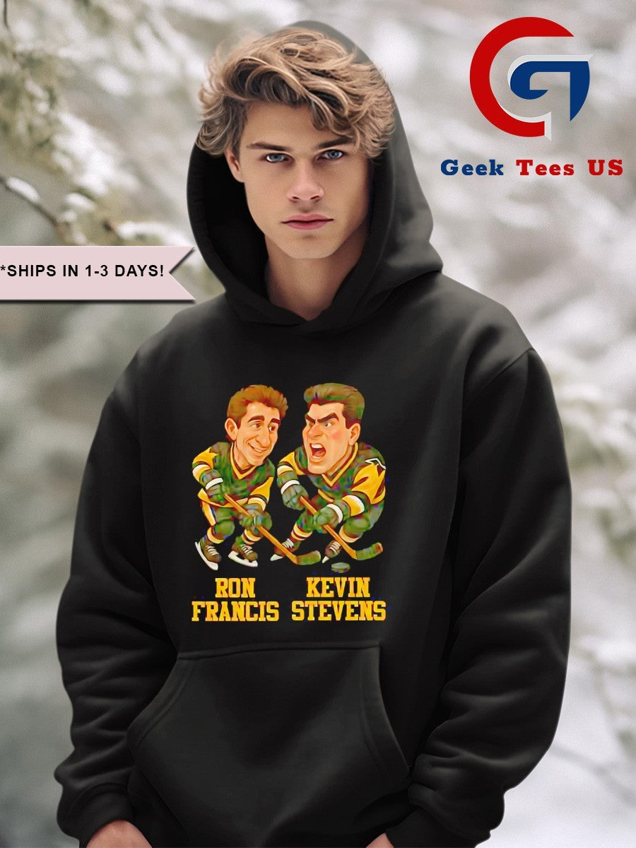Ron Francis and Kevin Stevens Hockey caricatures shirt