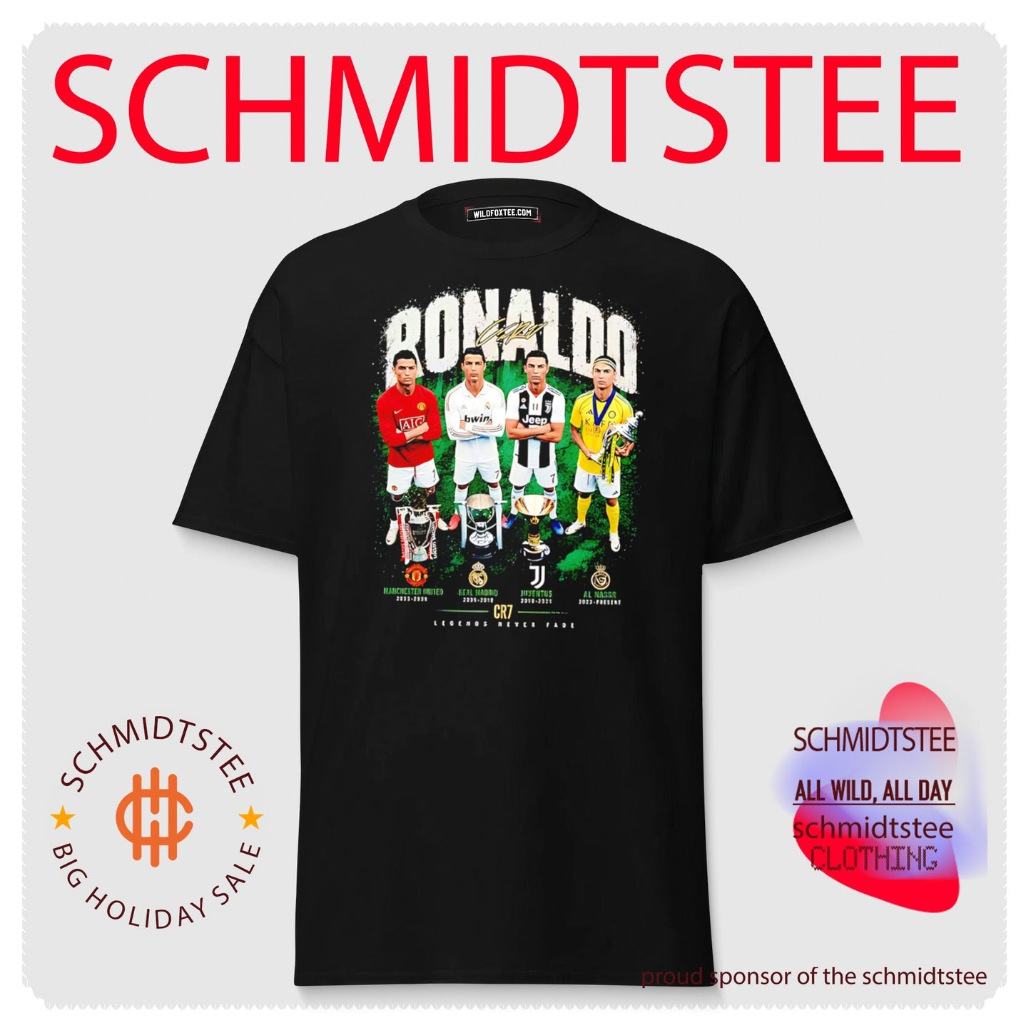 Ronaldo legends never fade graphic shirt