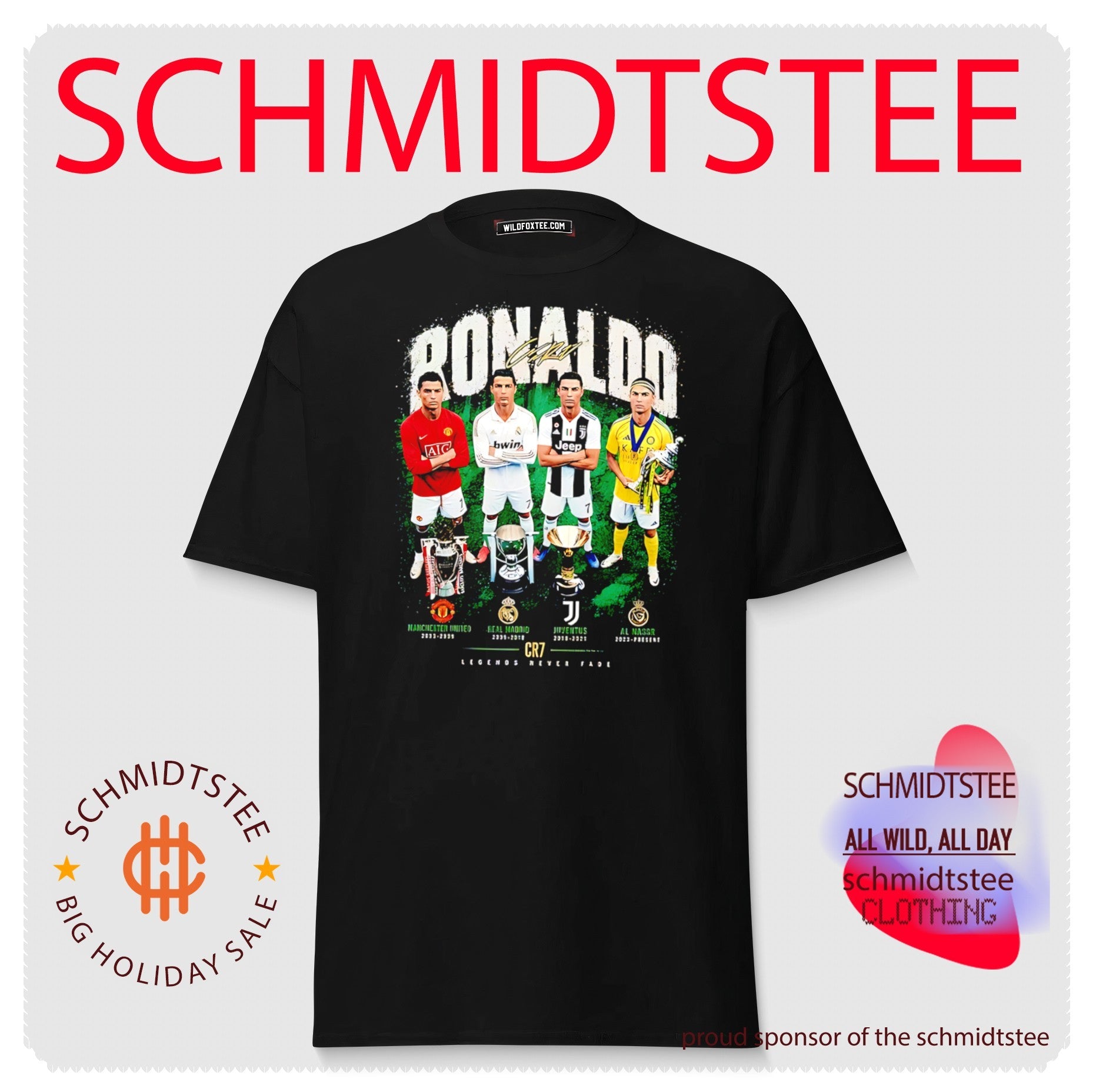 Ronaldo legends never fade graphic shirt