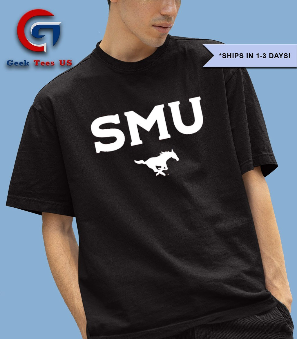 SMU Mustangs red wordmark shirt