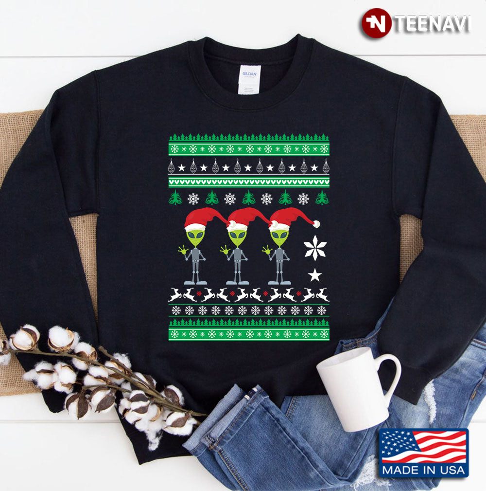 Aliens Ugly Sweater Christmas Sweatshirt