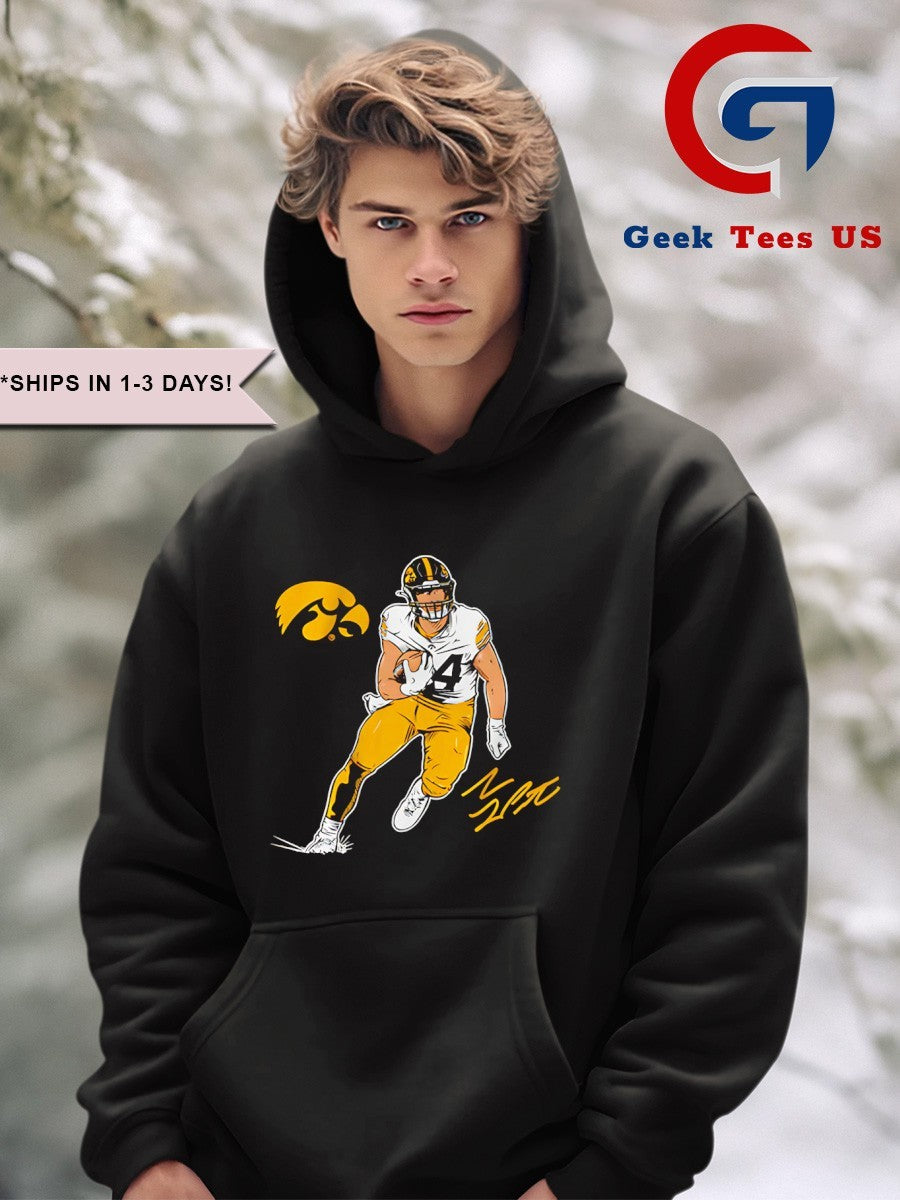 Sam LaPorta Iowa Hawkeyes football Superstar pose signature shirt