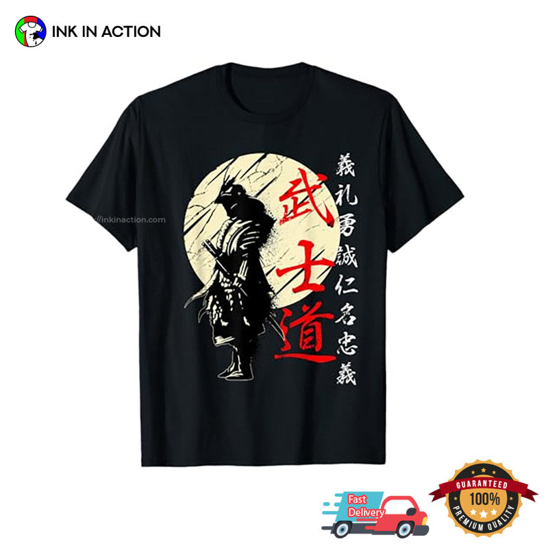 Samurai Warrior Kanji Bushido Code T-shirt