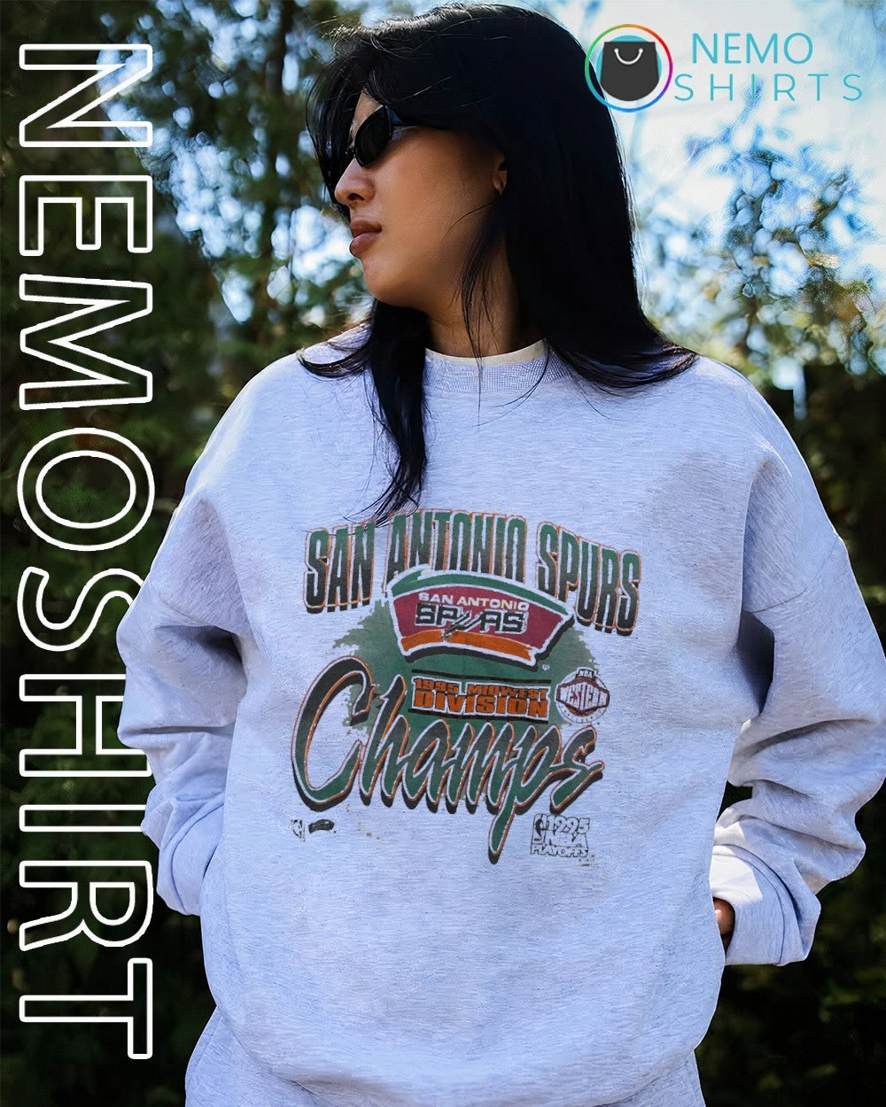 San Antonio Spurs 1995 Midwest Division NBA champs vintage graphic shirt