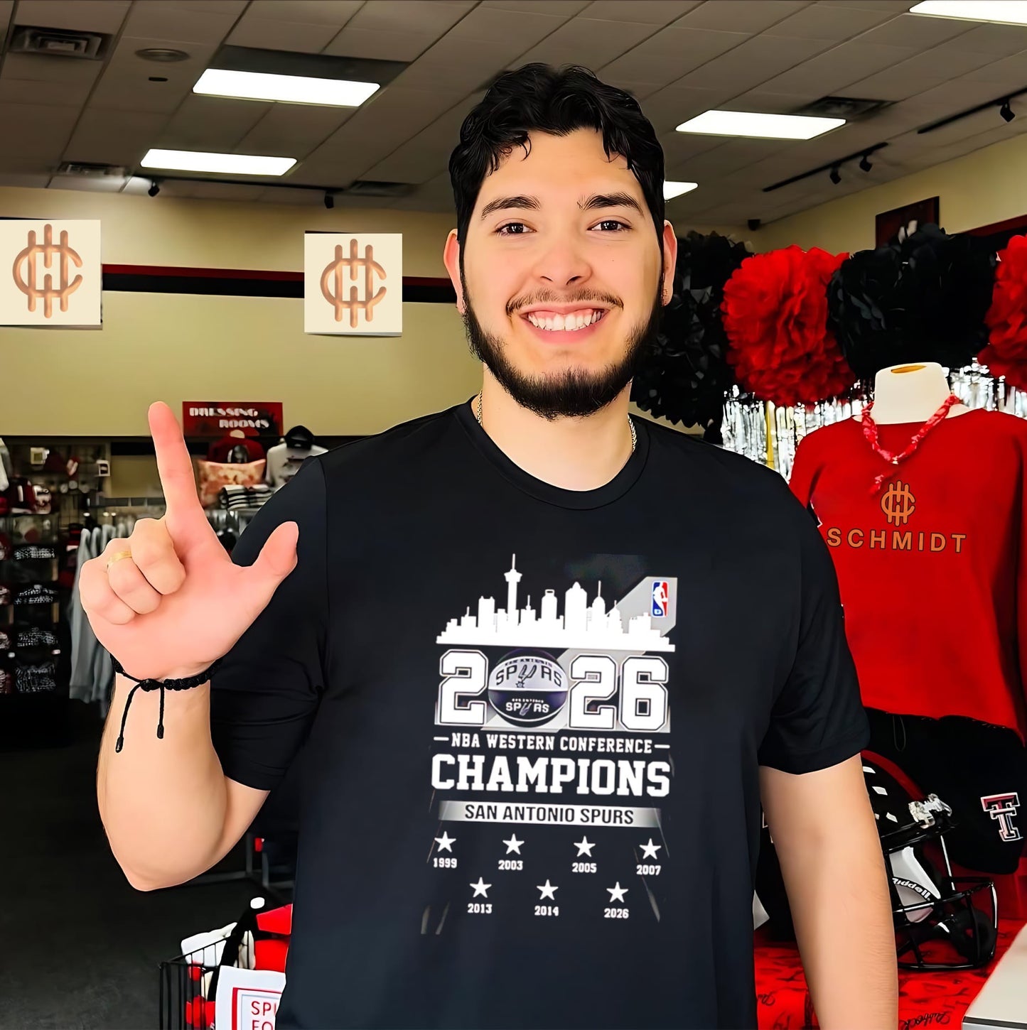 San Antonio Spurs 2026 NBA Western Conference Champions 7 Time skyline shirt