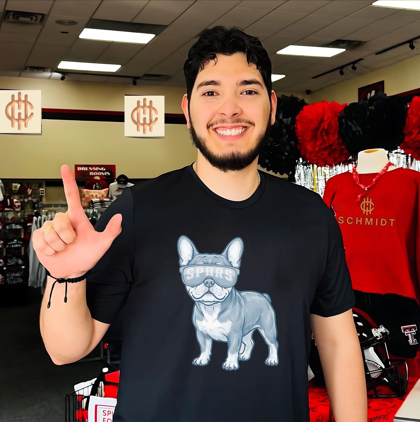 San Antonio Spurs French Bulldog cartoon shirt