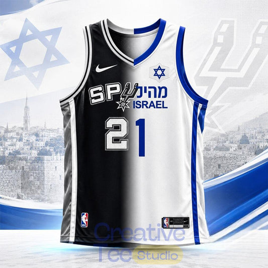 San Antonio Spurs Israel Heritage 2026 NBA Finals Basketball Jersey
