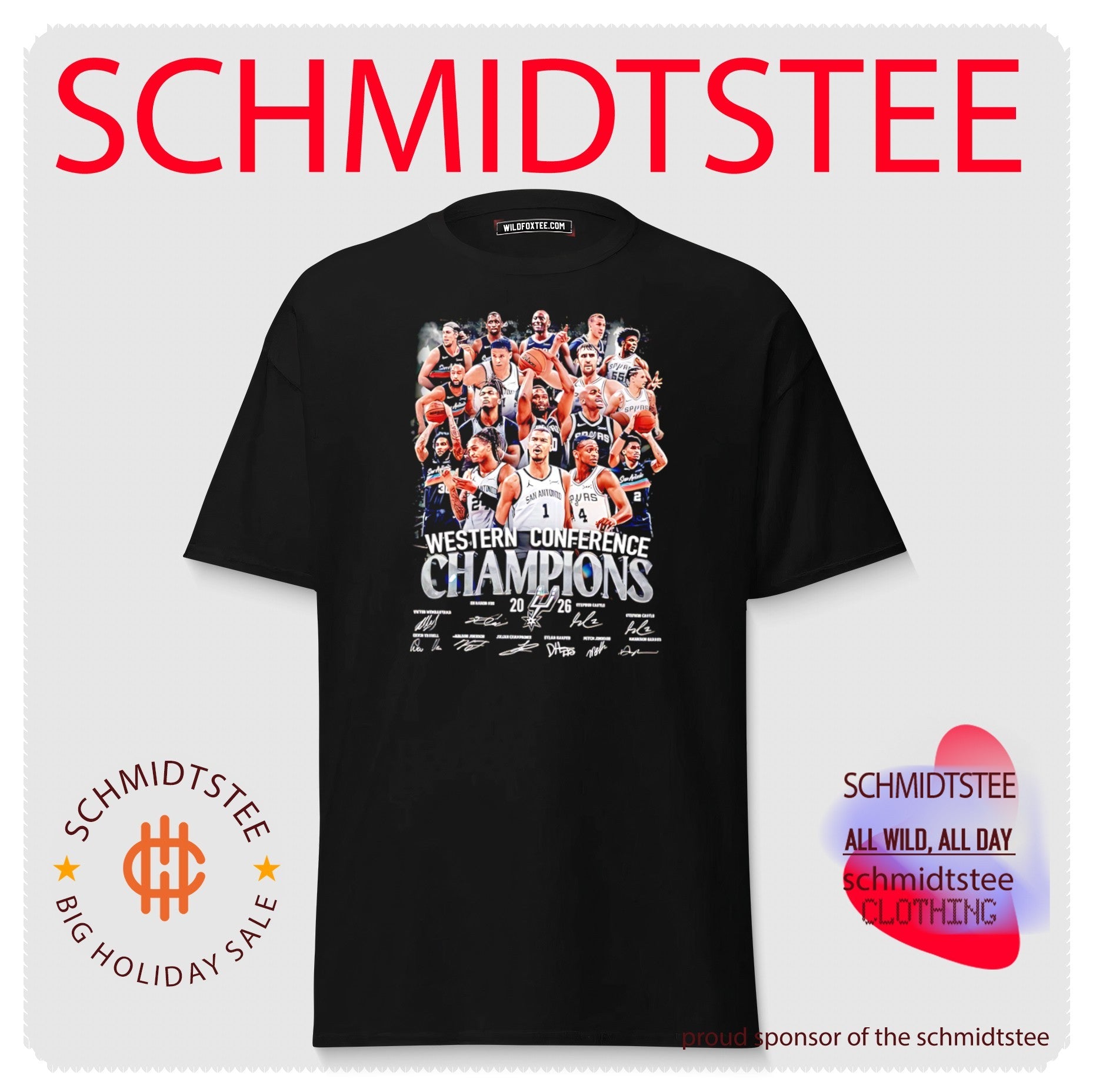 San Antonio Spurs Western Conference Champions team collage shirt