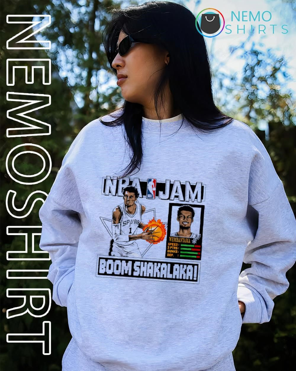 San Antonio Spurs superstar Victor Wembanyama NBA Jam Boomshakalaka shirt