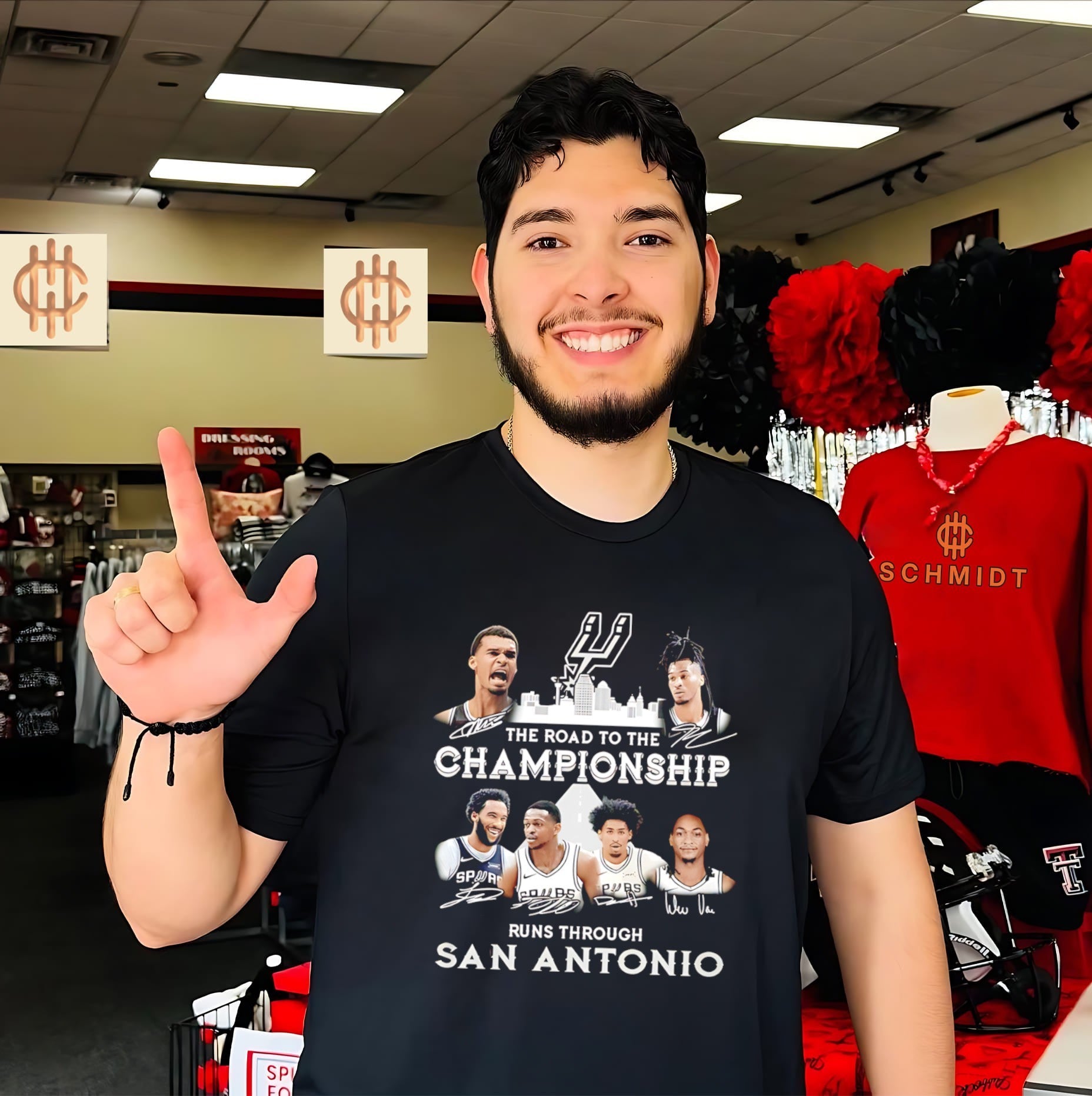San Antonio Spurs the road to the championship runs through San Antonio graphic shirt