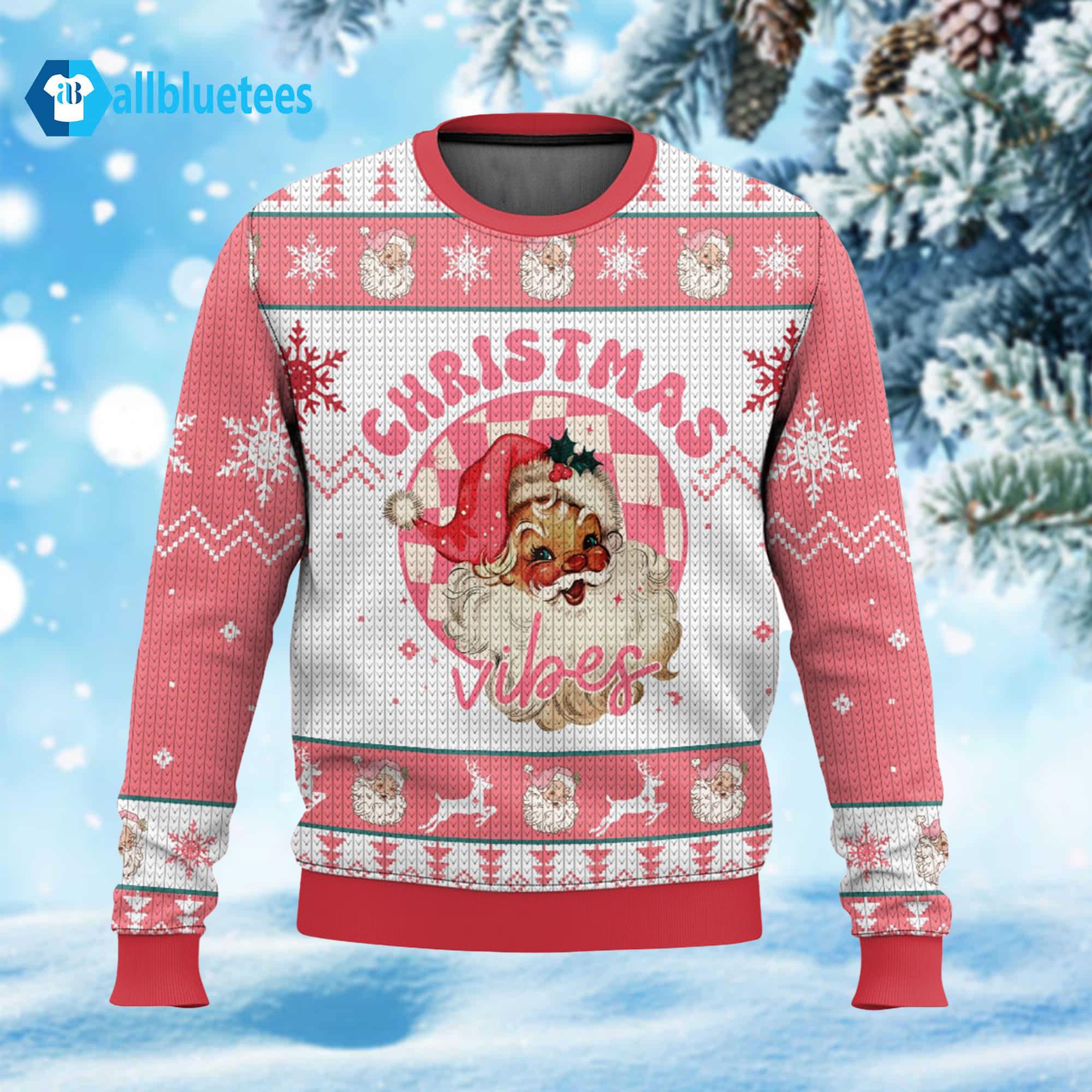Santa Christmas Vibes Ugly Christmas Sweater